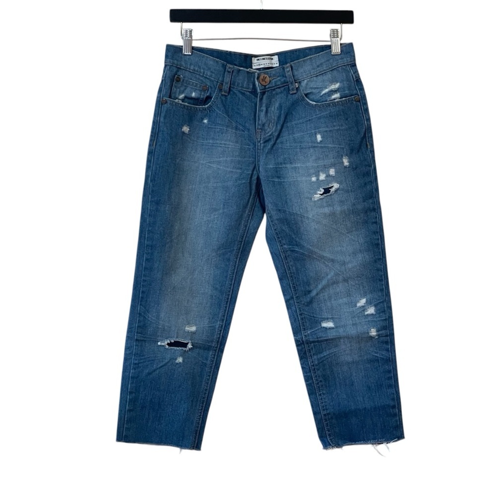 OneTeaspoon Blue Cult Awesome Baggies Distressed‎ Cropped Denim Jeans